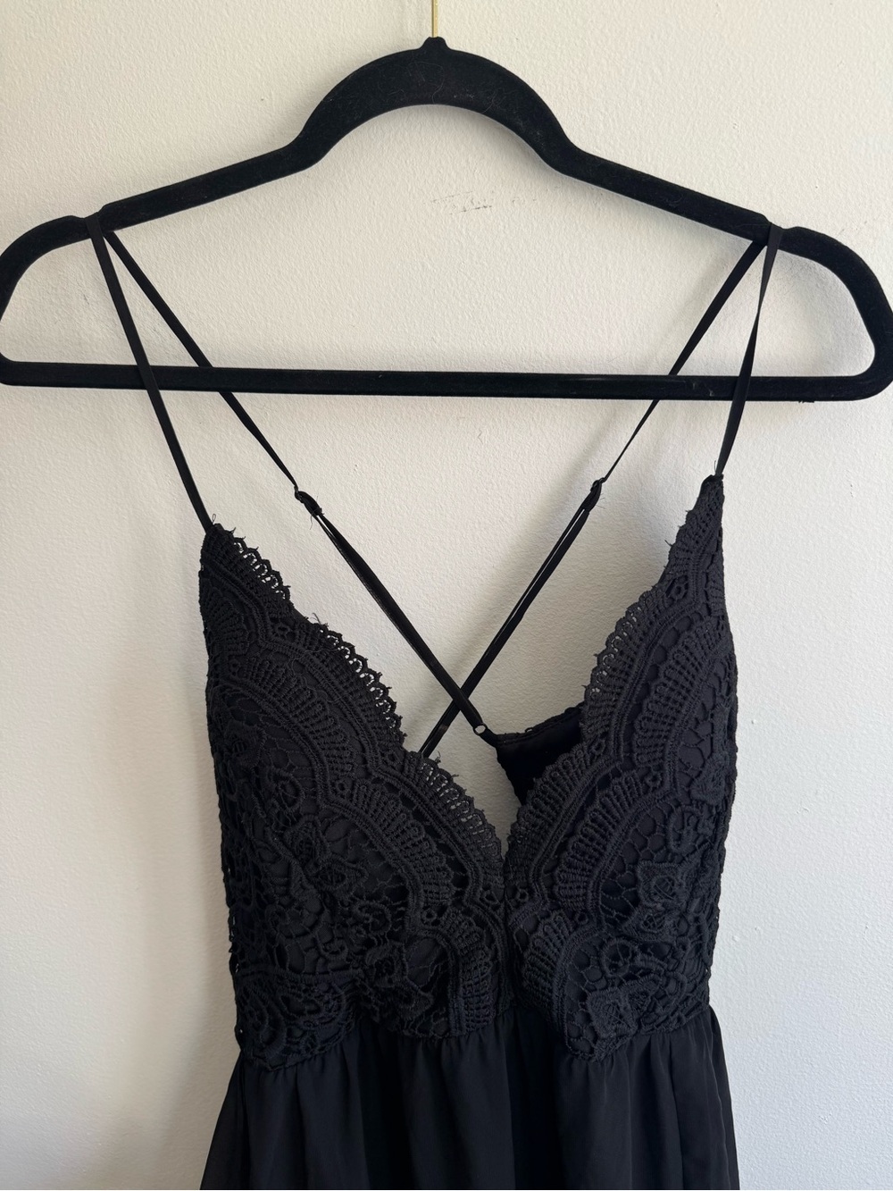 Black Lace Chiffon Maxi Dress – Boho Gothic Sheer Overlay XL - Picture 6 of 15